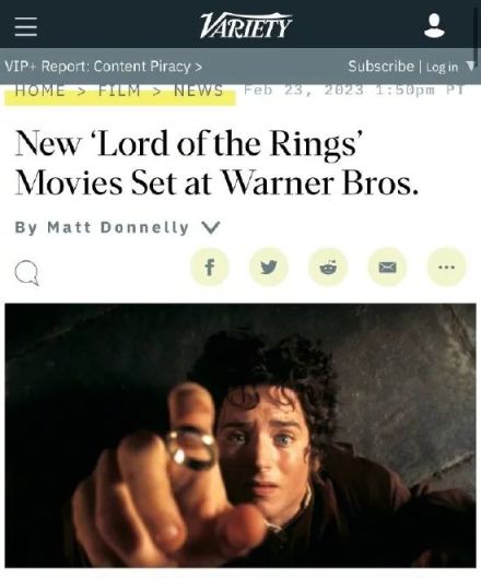 《指環王》將拍新電影，華納兄弟已再次拿下翻拍權-第0張