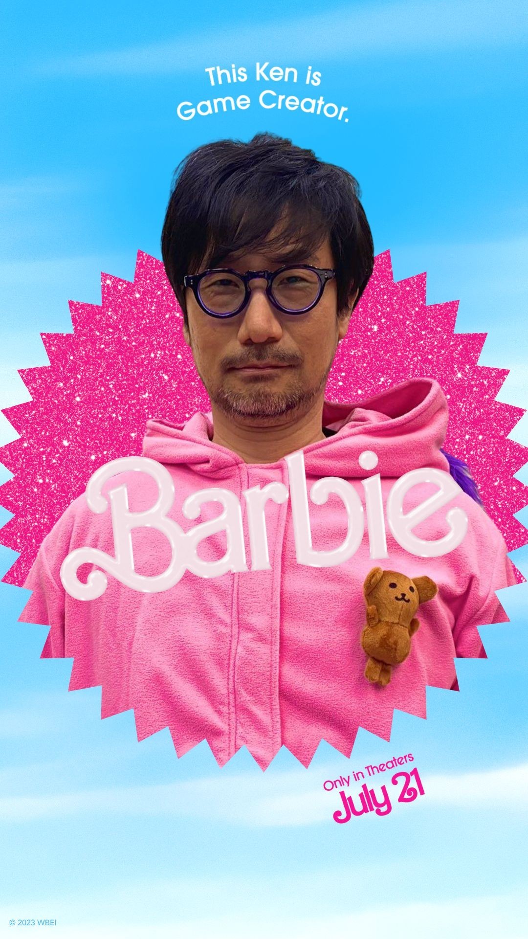 【PC游戏】小岛秀夫转发饭制自己的《芭比》海报，被粉嫩嫩戳中！-第1张