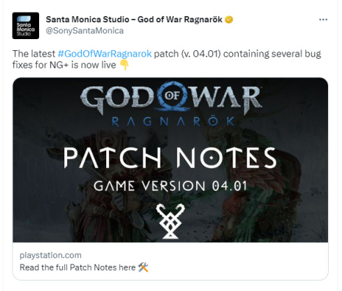 《戰神5》新補丁上線  修復“新遊戲+”模式bug-第0張