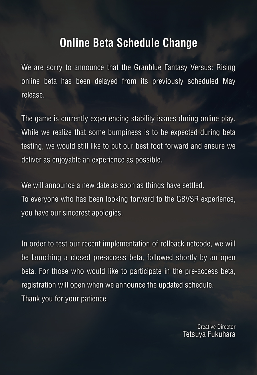 《碧藍幻想Versus：崛起》公測推遲 具體時間未公佈-第1張