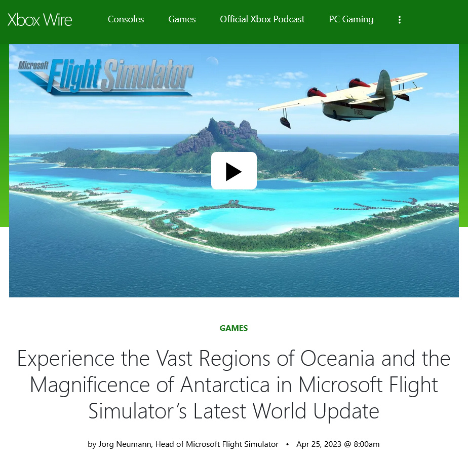 《微软飞行模拟》最新世界更新 大洋洲和南极洲美景-第1张