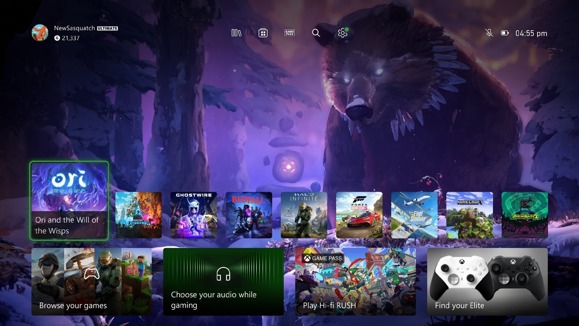 【主机游戏】Xbox新版UI界面：优化主题背景遮挡，展示游戏专属壁纸-第1张