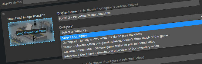 【PC遊戲】Steam商店頁面新變化：宣傳片設置了類別選項，並更新了顯示邏輯-第2張