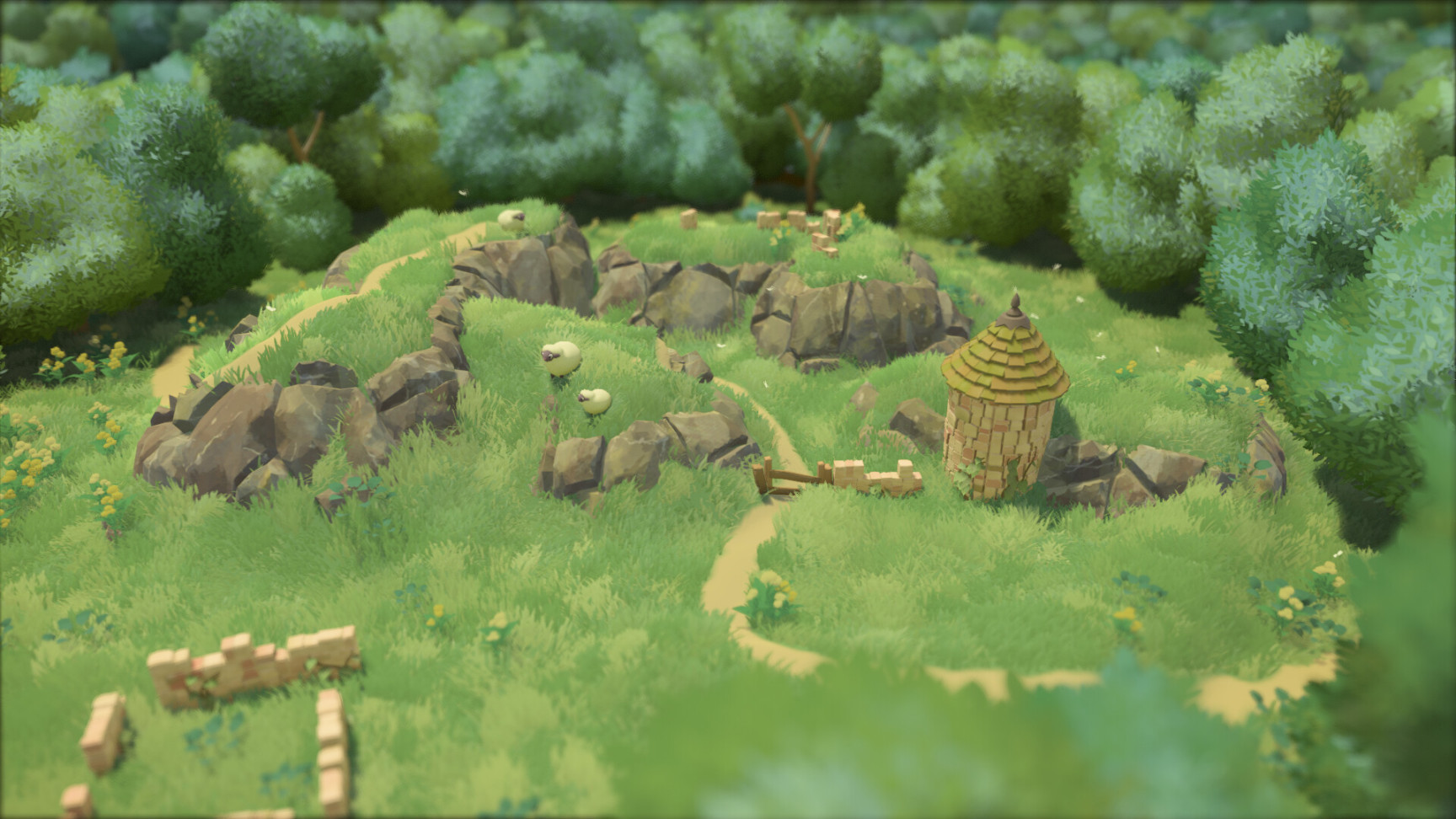 【PC游戏】Steam沙盒建设新作《Tiny Glade》，可爱小羊让玩家惊喜-第4张