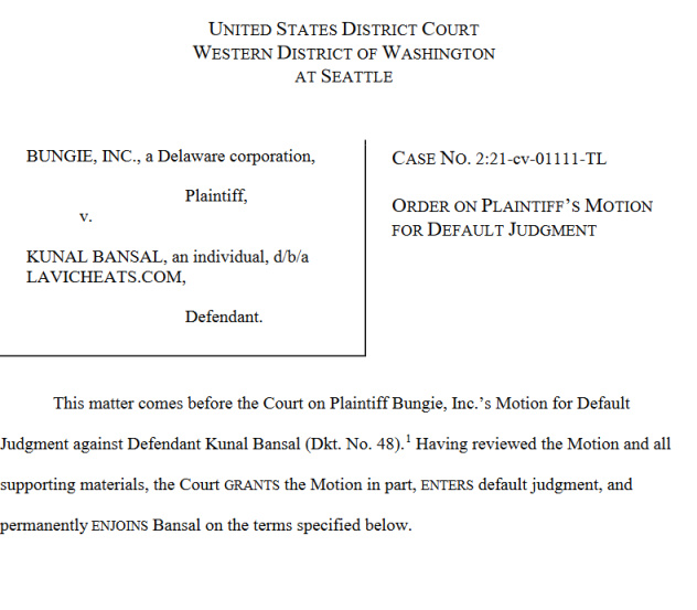 《命运2》外挂制造商拒绝出庭 缺席判决赔款670万美元-第1张