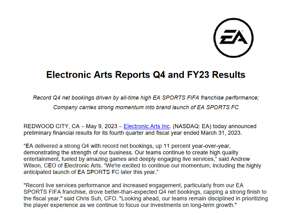 【PC遊戲】EA財報：2022財年收入達74億 Q4《FIFA》預訂量增長3成-第4張