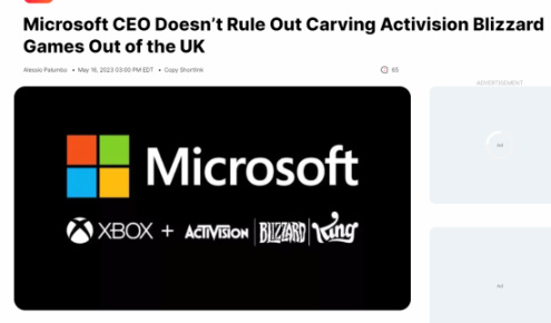【PC游戏】只为收购！微软不排除把动视暴雪从英国剥离的可能性