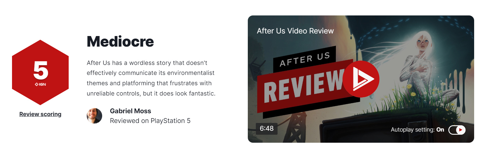 《After Us》IGN 5分：没有有效地传达环保主题-第1张