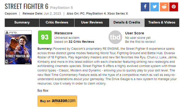 《街頭霸王6》媒體評測解禁：MC均分93！IGN&GS雙9分-第1張