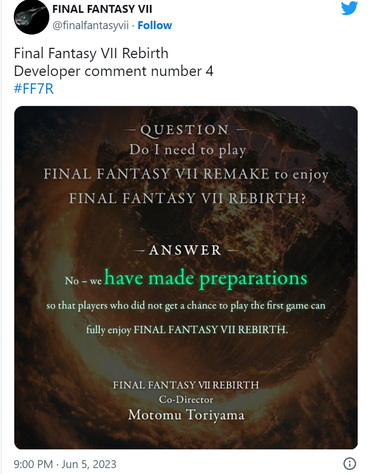 《最终幻想7：重生》总监：没玩过《FF7》也可以享受游戏-第1张