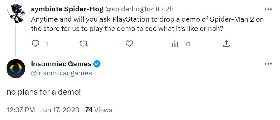 《漫威蜘蛛侠2》官方确认不会出demo-第1张