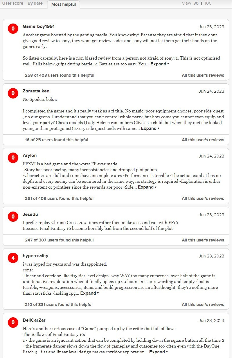 《最终幻想16》MTC遭恶意刷差评 大量0分或1分-第4张