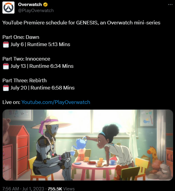 《鬥陣特攻》衍生動畫GENESIS，將於7月6日起發佈！-第1張