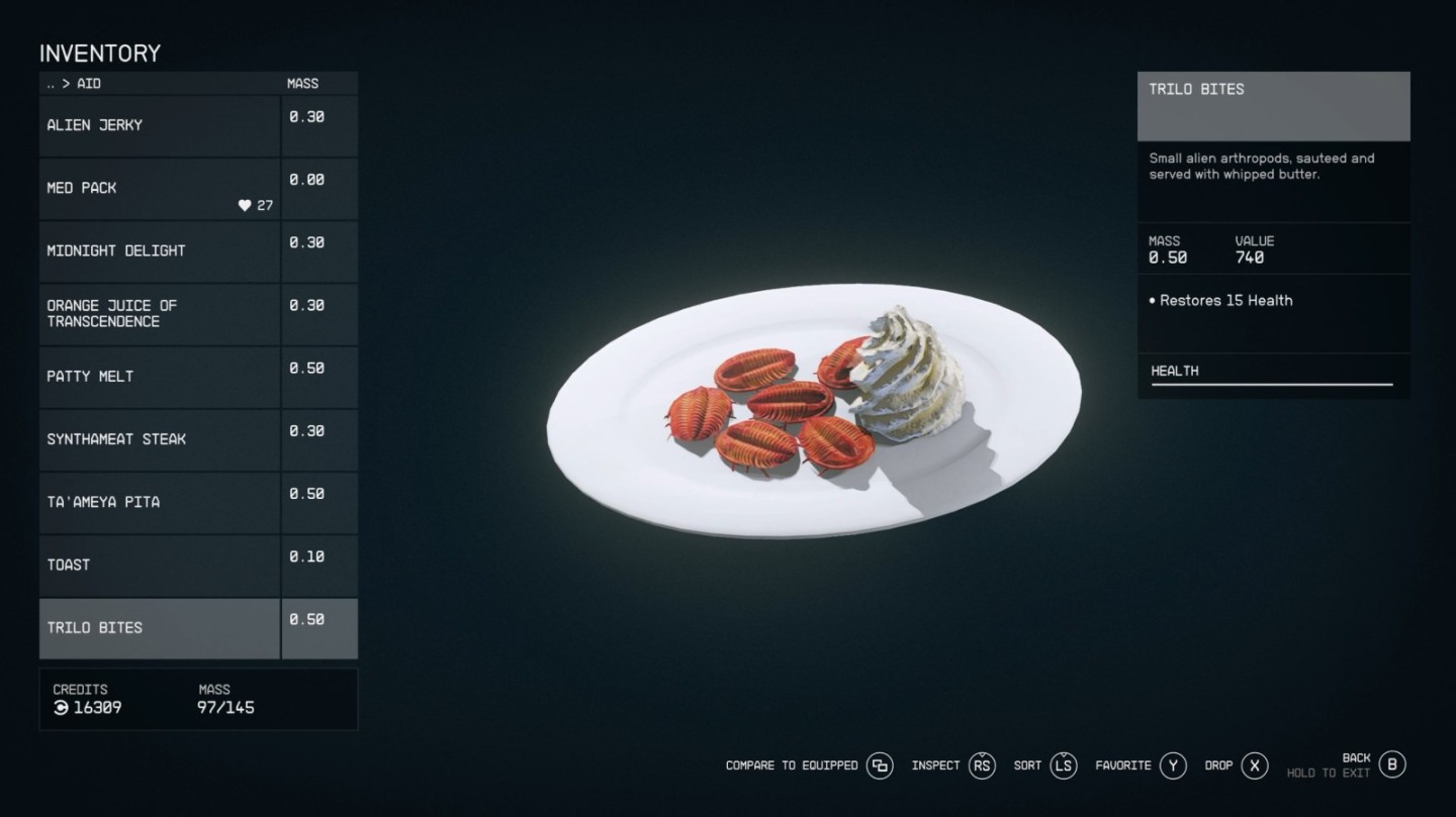 《星空》官方公佈遊戲內四種食物：外星蟲子嘎嘣脆-第5張