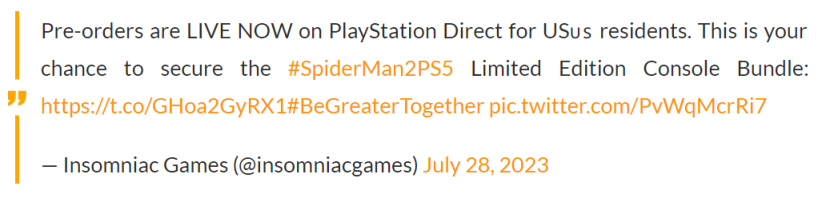 《漫威蜘蛛俠2》PS5聯動主機開啟預購 售價599.99美元-第1張