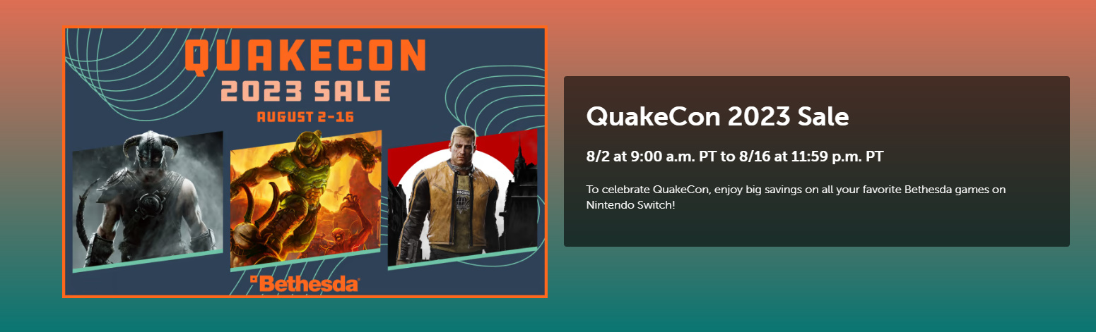 庆祝QuakeCon！Switch美服eshop贝塞斯达作品促销中-第0张