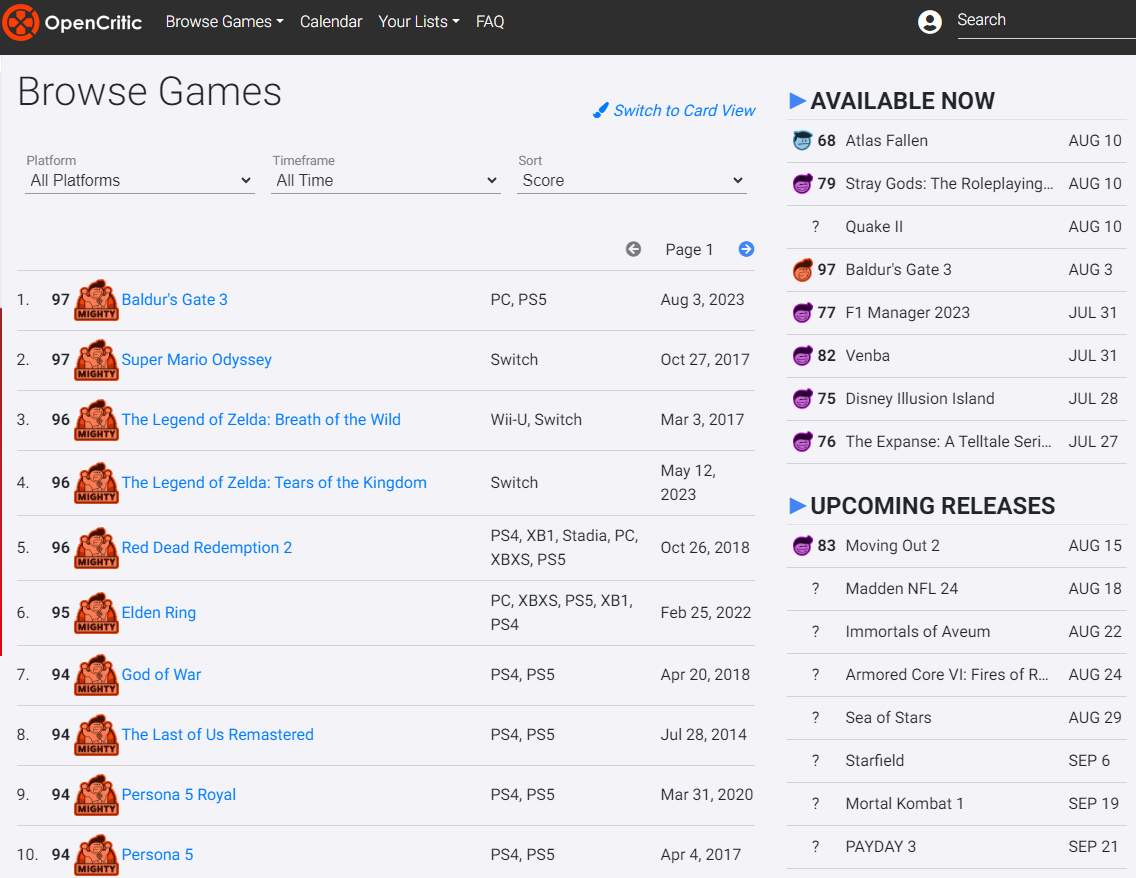 《博德之门3》成为M站和OC站评分最高的PC游戏-第3张
