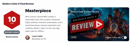 《博德之門3》IGN滿分！CRPG遊戲的新標杆-第2張