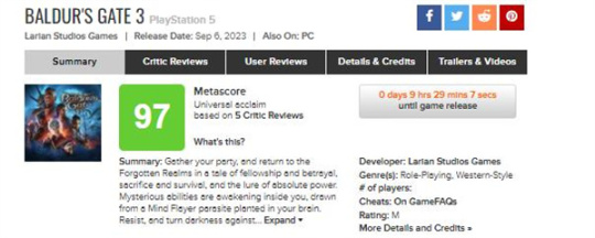《博德之门3》PS5版媒体评分解禁，目前M站均分97分-第1张