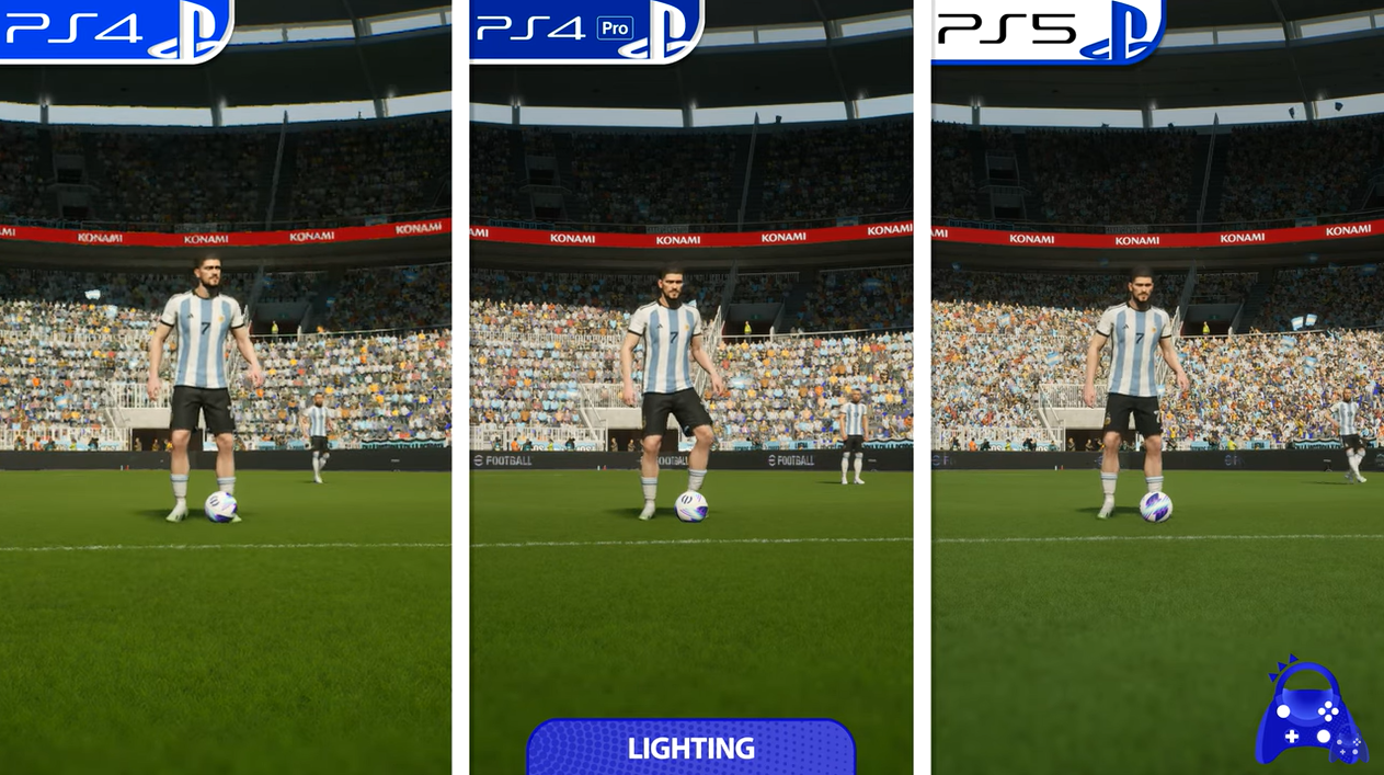 《实况足球2024》各版本图形对比，PS5版改进明显-第4张