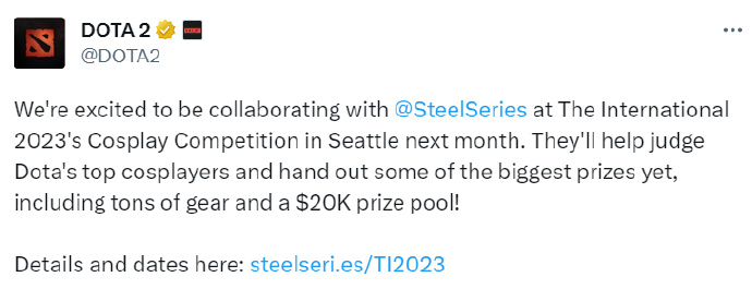 【刀塔2】Valve宣佈舉辦TI12Cosplay大賽，獎金高達20000美金-第0張