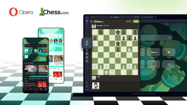 【PC游戏】Opera宣布与Chess.com合作，为浏览器内置国际象棋游戏-第0张