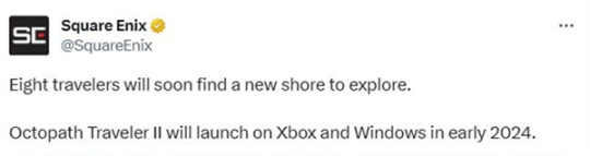 【PC游戏】SE宣布《八方旅人2》将于2024年初登陆Xbox/Win商店-第0张