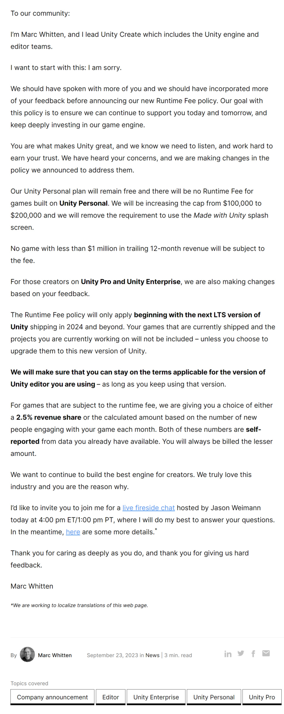 【PC游戏】市值蒸发23亿后，Unity修改了新规-第5张