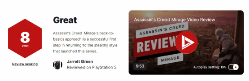 《刺客教條 幻景》IGN8分：短小精悍 細節滿滿