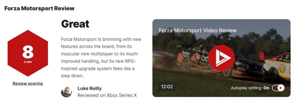《极限竞速：Motorsport》媒体评分解禁 IGN评8分GS评9分-第2张
