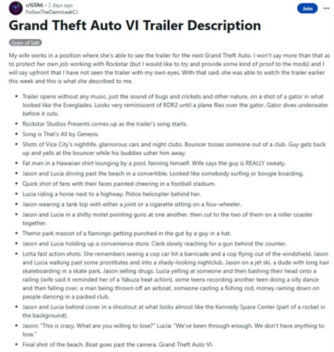 【PC遊戲】網傳《GTA6》首個預告下週發佈 大量內容疑似洩露-第3張