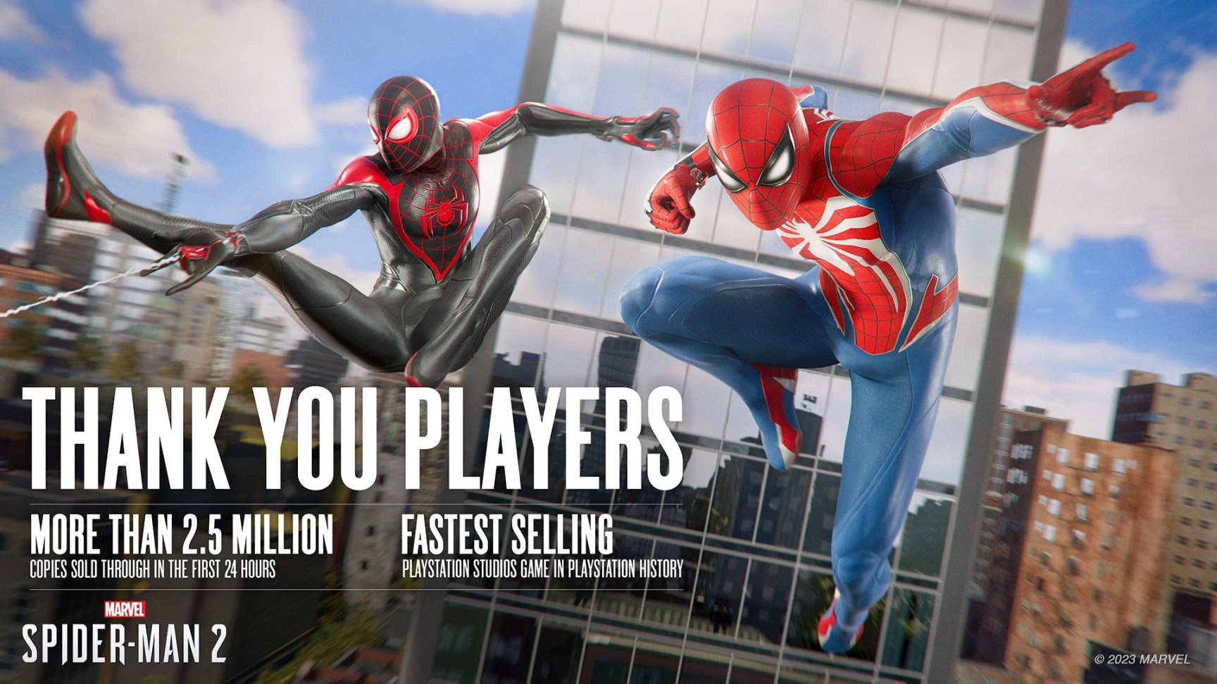 《漫威蜘蛛侠2》首日销量破250万：史上最棒的超英游戏-第1张