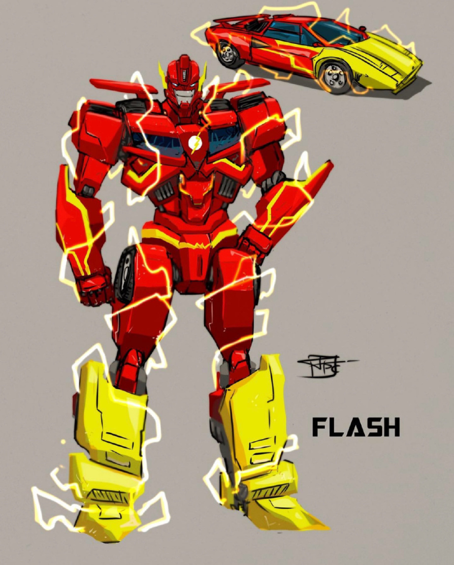 【周边专区】7位正义联盟角色变形金刚样式设计，超人变飞船，蝙蝠侠变战车-第4张