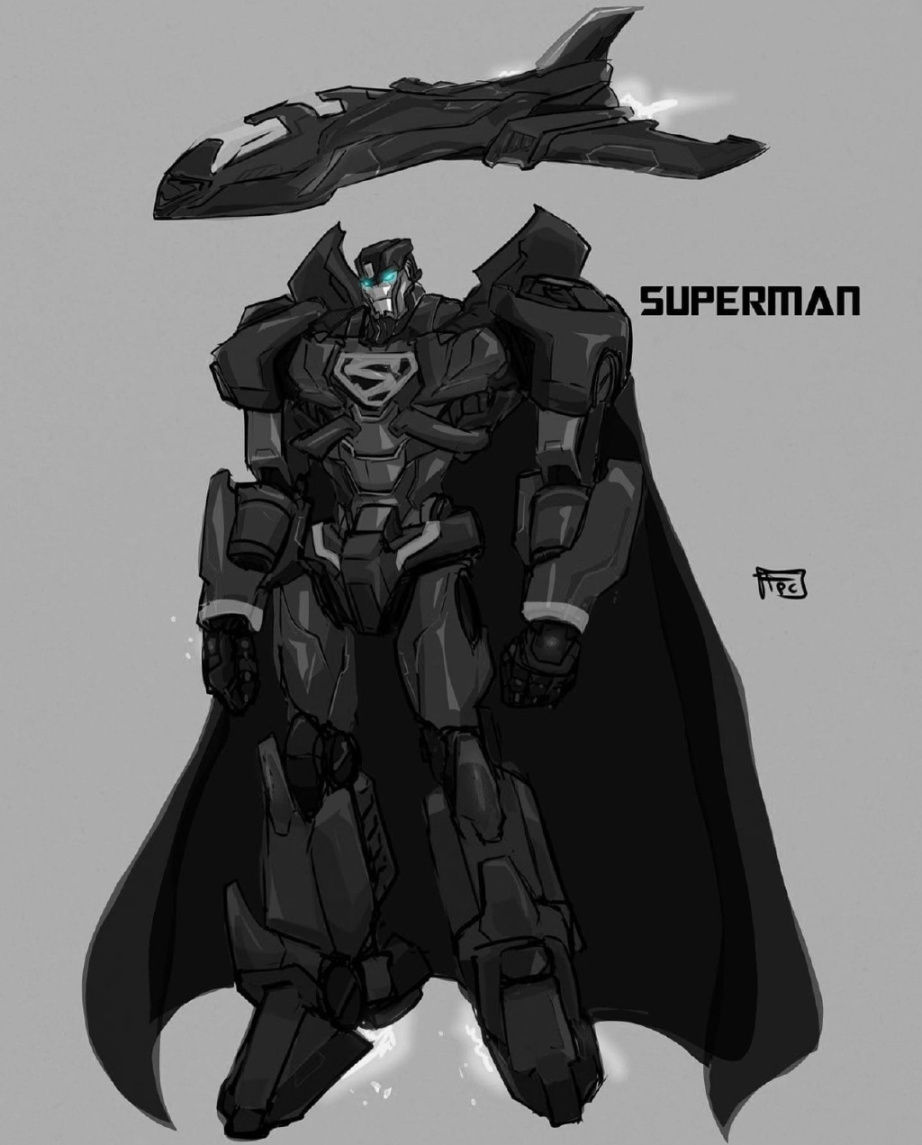 【周邊專區】7位正義聯盟角色變形金剛樣式設計，超人變飛船，蝙蝠俠變戰車-第1張