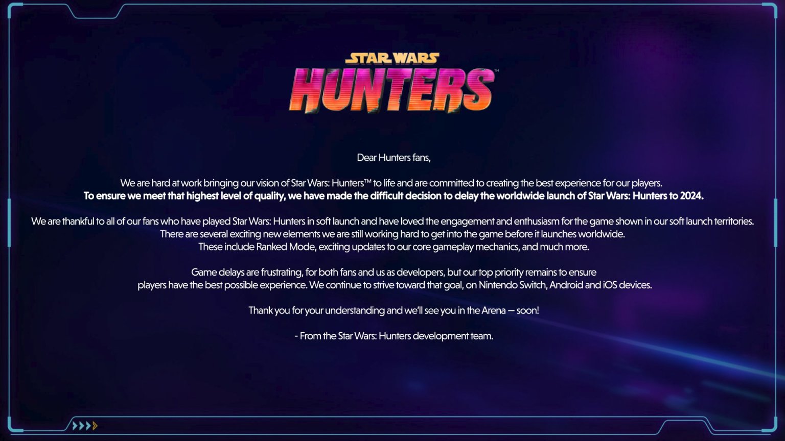 【手機遊戲】免費射擊遊戲《星球大戰：獵人》第三次跳票 2024年發售