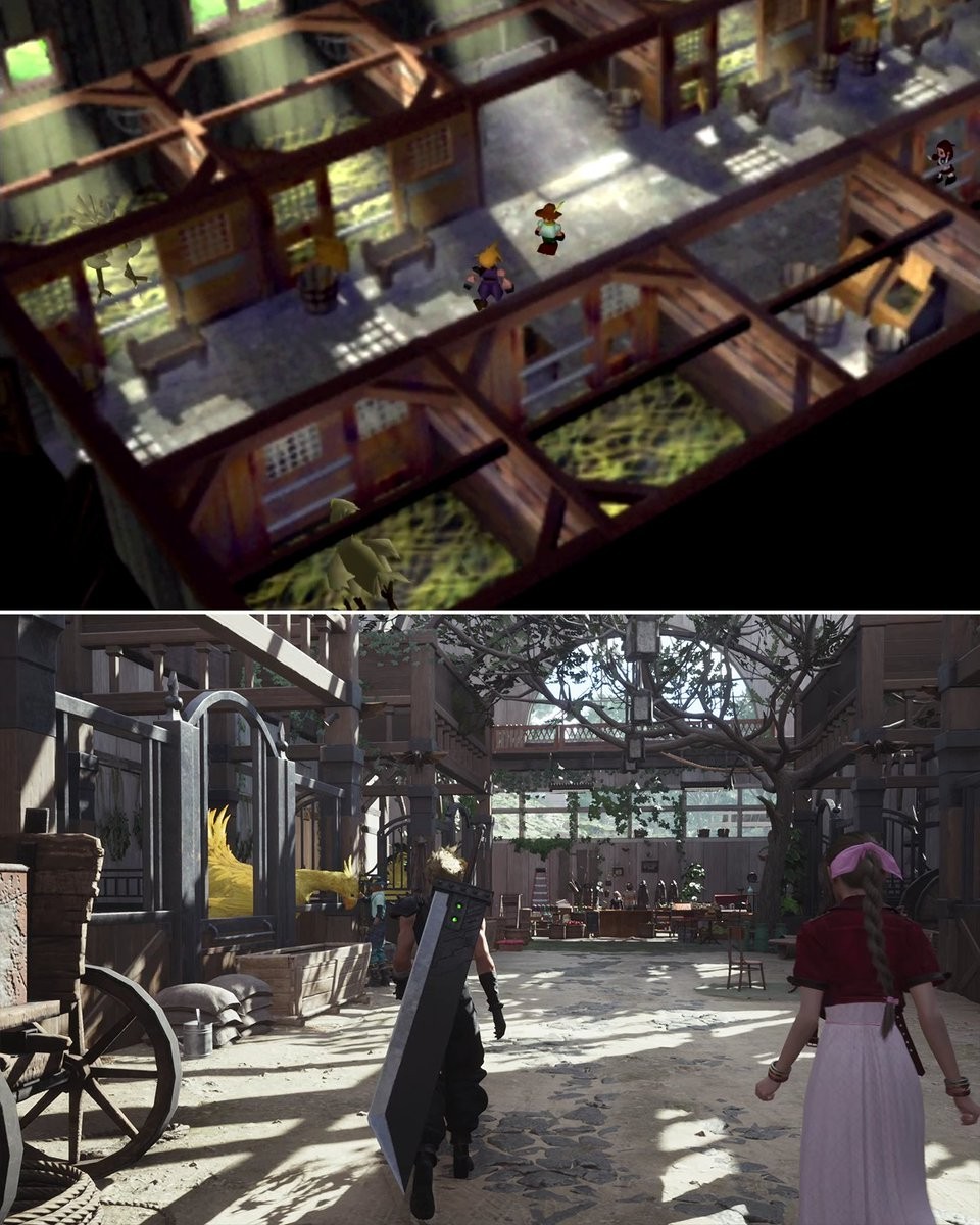 《最终幻想7：重生》与原版对比图  体验画质飞跃-第1张