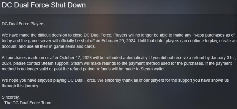 【PC游戏】DC宇宙卡牌游戏《DC Dual Force》将于明年2月29日正式关服-第2张