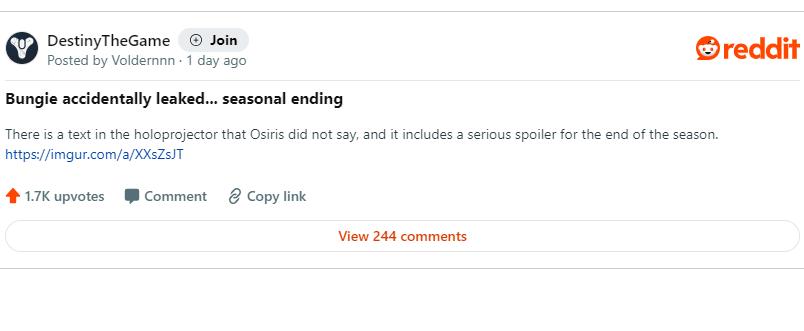 Bungie意外泄露了《命运2》“愿望之季”的未公布剧情-第1张
