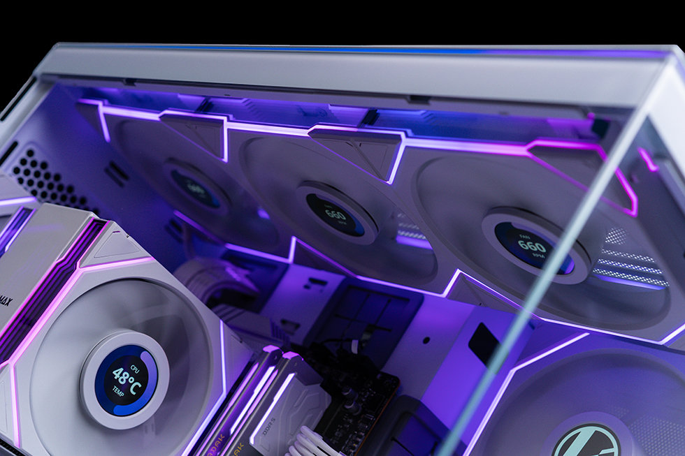 全面可视化，联力 O11D EVO RGB & TL LCD 积木风扇装机展示