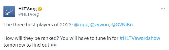 【CS2】TOP20仅剩前三尚未揭晓，ropz、ZywOo和NiKo你会怎么排？-第0张
