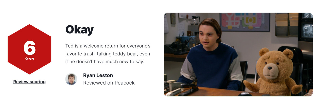 《泰迪熊》前傳劇集IGN 6分 沒有太多新意-第1張
