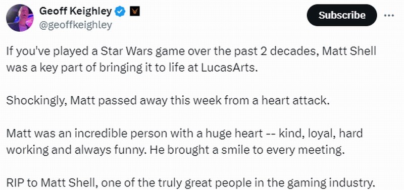 LucasArts前負責人去世  幾乎參與公司所有重要遊戲的開發-第1張