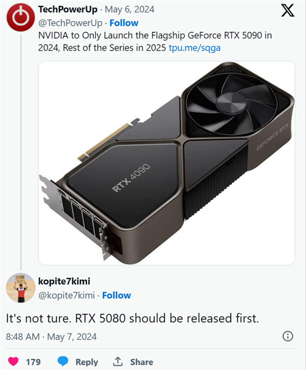 反了反了：RTX 5080被曝早于RTX 5090发布-第2张