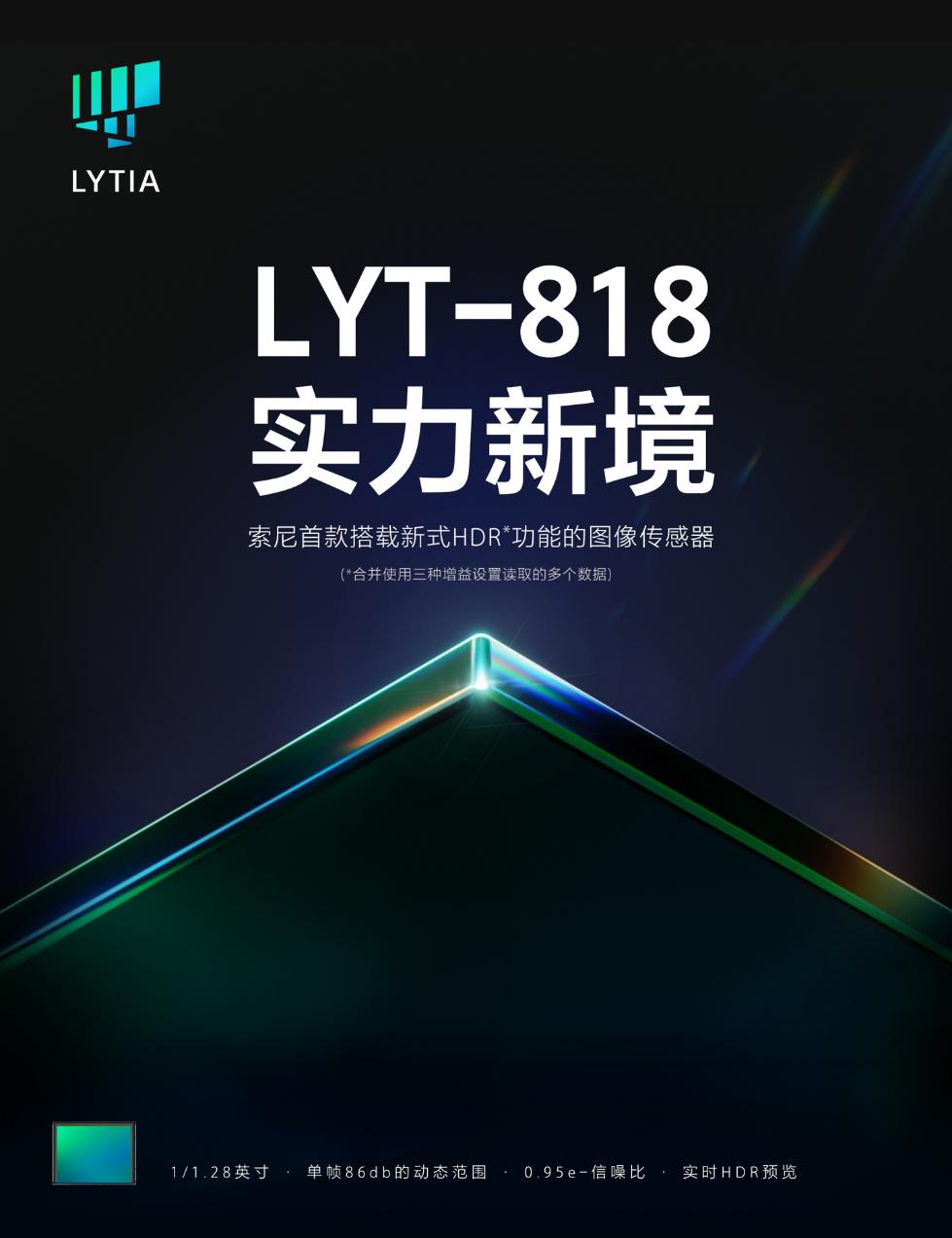 索尼發佈光喻LYT-818傳感器：1/1.28英寸大底 新式HDR功能首秀