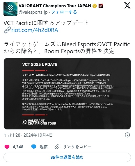 BLEED Esports已被驱逐《无畏契约》太平洋联赛！-第1张