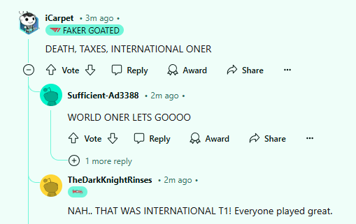 [情报站]Reddit评T1获胜：死亡、税收和国际赛场的Oner是避免不了的-第2张