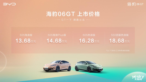 比亚迪中端大杀器！海豹06 GT仅13.68万：年轻人纯电首选