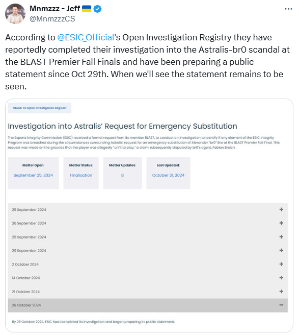 ESIC已完成对Astralis违规替换br0的调查取证，后者或面临处罚-第0张