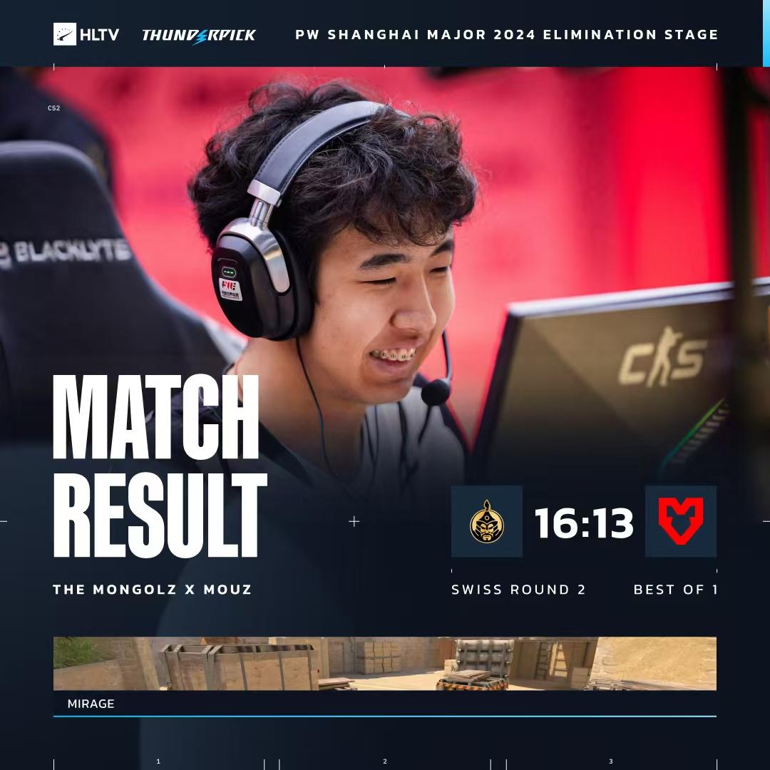 [赛后]上海Major：TMLZ 1-0 MOUZ，暴力翻中翻！蒙古豪取两连胜