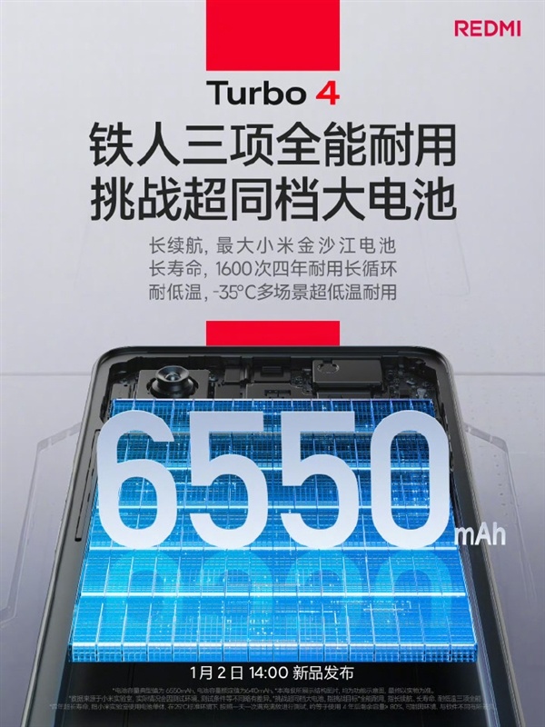 6550mAh电池！REDMI尔滨专用机今日发布：耐-35℃低温-第1张